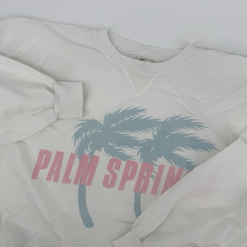 Vintage Unisex XL Palm Springs Sweatshirt 80s Coastal Pastel Crewneck‎ Cali Surf